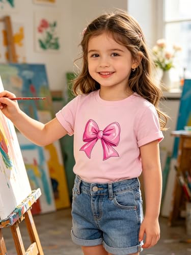 Image of Funnycokid Little Girls T Shirt for Toddler 3-7 Years Kids Tee Graphic Short Sleeve Clothes Tops