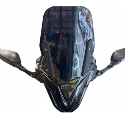 Image of Forza Kit Accessories for Suzuki Burgman Street 125 - Black Mask, High Windshield, Foldable Mirrors & Complete Fitting Set - Stylish Upgrade for Comfort, Protection & Aerodynamics
