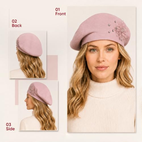 Gllutt Women's French Beret Hat, Soft Knit Artist Cap for Fall & Winter - Image 4
