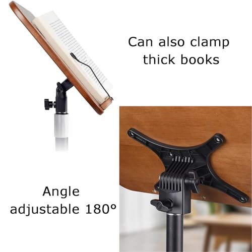 Générique Pupitre de Lecture sur Pied réglable, 39 x 26 cm, Angle de 180°, Hauteur Ajustable, idéal pour Les Recettes, Les manuels Scolaires et Les partitions, Parfait pour la Maison et Le Bureau.