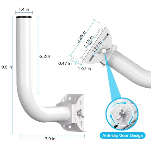 Universal Point to Point Wireless Bridge Pole Mount Bracket, J Pole Mount for Antenna and Outdoor Access Point, Pole and Wall-Mounted Bracket for Outdoor Access Antenna TP-Link and Starlink (2-Pack)