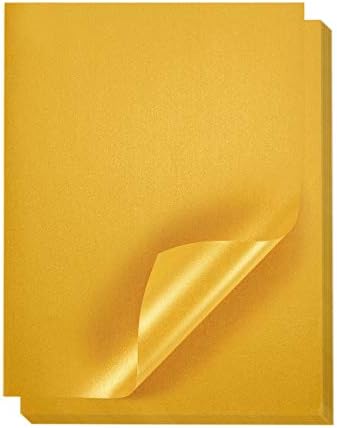 Greatest Paper Greetings 48-Pack Glitter Shimmer Gold Coloured Paper for DIY Crafts, Origami, and Paper Flowers, Double Sided, 8.5 x 11 Inches