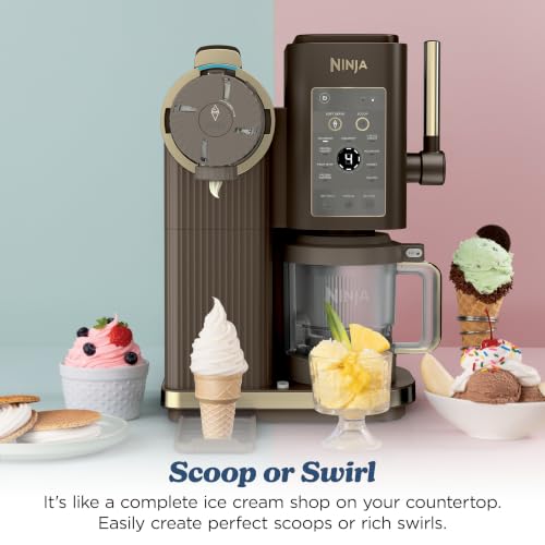 Image of Ninja Creami Scoop & Swirl 13-in-1 Ice Cream and Soft Serve Maker, NC701BR