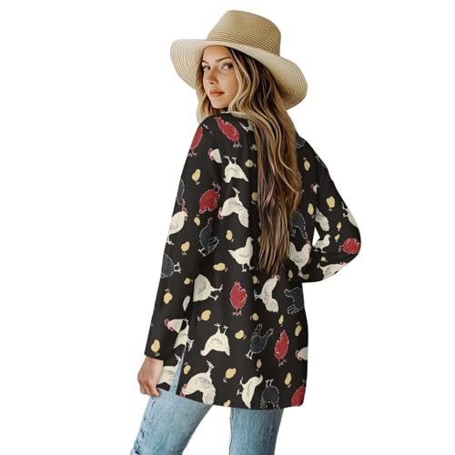 Image of Women's Open Front Cardigan Long Sleeve Loose Sweater Lightweight Soft Cardigan Jackets