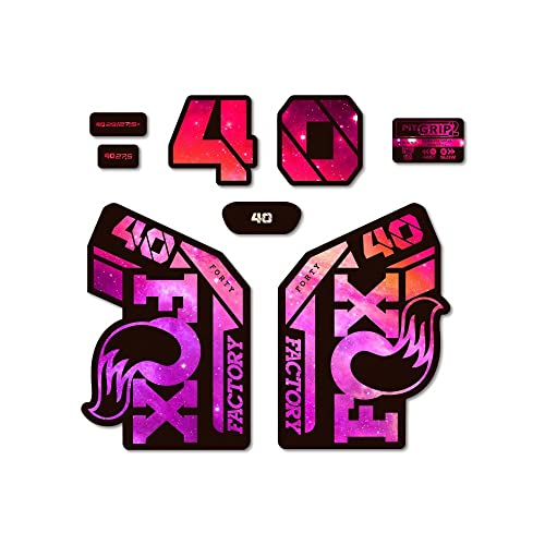 Autocollants fourche Fox 40 Heritage Collection Galaxy Space Pink 1 CMT