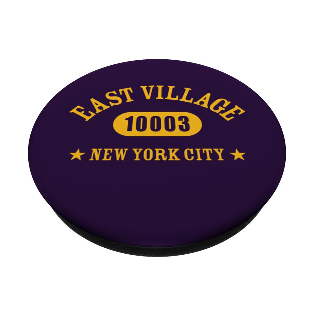 EAST-VILLAGE NEW YORK CITY 10003 / NYC Athletic Design PopSockets Swappable PopGrip, Black - Image 2
