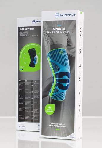 Bauerfeind Sports Knee Support - Knee Brace for Pain Relief and Stabilization - Patellar Knee Pad for Enhanced Support - Targeted Compression - Lightweight & Durable (All Black, L)