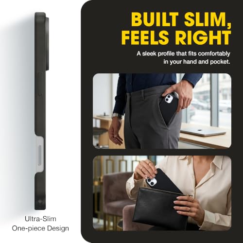 Image of OtterBox iPhone 16 Plus - Symmetry Series Slim MagSafe Case - Black | 3X Military Drop Protection - Slim - Shockproof - Pocket-Friendly - Raised Edges - Anchor Points - Non-Retail Packaging