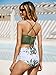 Tutorutor Womens High Waisted Swimsuits Halter Bikini Set Summer Two Piece Criss Cross Midkini Leaf Print Beach Swimwear