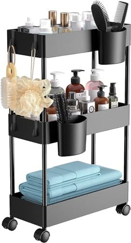 Mejores precios y opiniones de Organizadores de espacio para lavandería para comprar hoy. 37 Timotech Carrito de Almacenamiento Delgado con Ruedas, Carrito Organizador de Baño de 3 Niveles, Carrito rodante para baño, Lavandería, Cocina, Ideal para Espacios Estrechos...