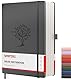 Smarpau Notizbuch A4 Lined Journal, Hardcover Leder Journal mit 320 Seiten 100gsm dickes Papier, Notizbücher für Erwachsene Arbeit, Schreiben, Notizen, Lernen, Reisen, 21.5 x 28cm - Schwarz