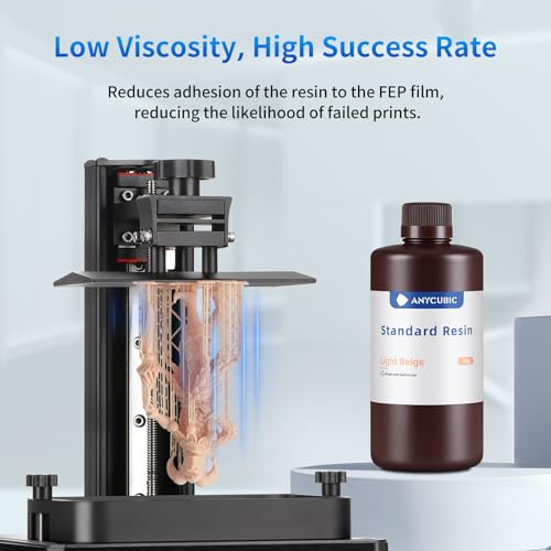 Image of ANYCUBIC 3D Printer Resin, 405nm SLA UV-Curing Resin with High Precision and Quick Curing & Excellent Fluidity for LCD 3D Printing (Light Beige, 1kg)