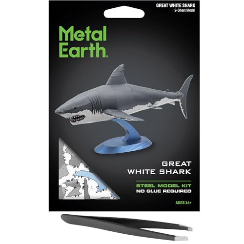 Maquette 3D métal requin blanc avec pince idée cadeau adulte