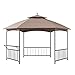 Sunjoy Havana 11 ft. x 13 ft. Brown Steel Hexagon Gazebo with 2-tier Khaki Dome Canopy