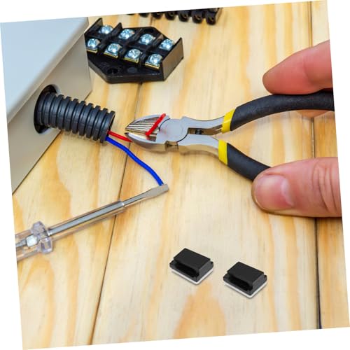 60 piezas Clips Adhesivos Negros para Fijación Compacta de Cables para Organización Ordenada de Cables para Oficina y Auto miniatura 5