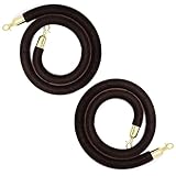 GAOXIAO 2 Unidades Cuerda Trenzada para Barrera de Colas con Gancho, para Control de Multitudes con Mosquetones para Postes, Soportes y Divisores de Colas Hoteles Teatros Coffee 32 x 1500 mm