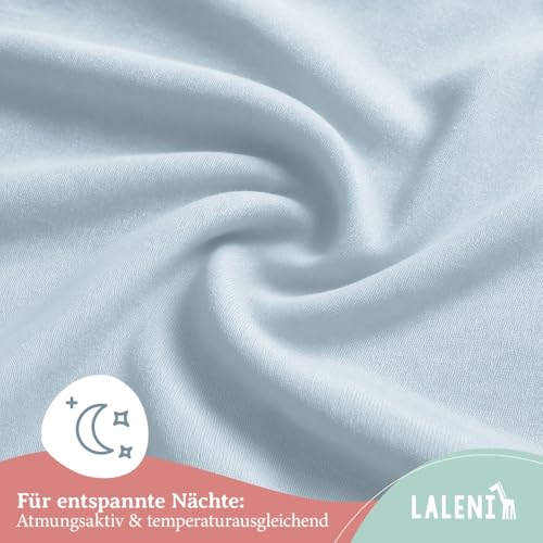 Laleni Jersey Spannbettlaken, 40x90cm, für Baby Beistellbett & Stubenwagen, 100% Baumwolle, Oeko-TEX Zertifiziert, 2er Set, Hellblau – Ansicht 5