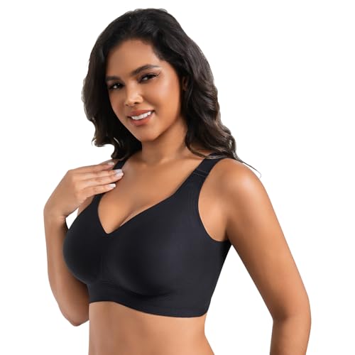 Womens Wireless Bras Comfortable Push Up Bra Plus Size No...