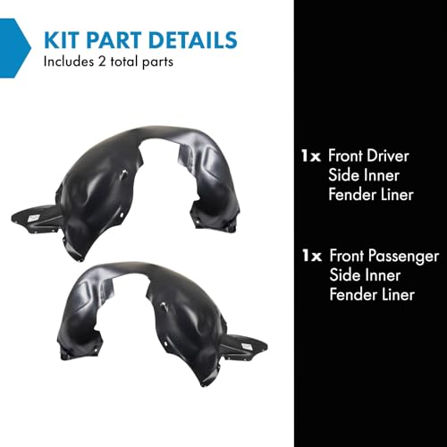 Image of TRQ Front Inner Fender Liner Set Compatible with 2012-2014 Volkswagen Jetta VW1248122 VW1249120