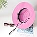 DRESHOW Womens Summer Straw Sun Hat Wide Brim Bucket Hats Fedora Hats Panama Beach Hat with Chin Strap UPF 50+