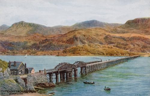 Peinture Alfred Robert Quinton le Viaduc et Cader Idris Barmouth toile évasion pour bureau