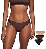 SOULVOR Magneticfit Cheeky Underwear for Women Bikini Stretchy High Cut Panties Sexy Tagless Briefs 3 Pack Baisc 04 (3pack) Large