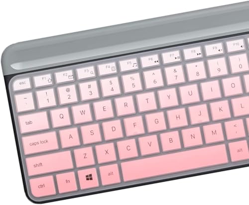 Image of Keyboard Cover for Logitech MK470 & Logitech MK470 Wireless Ultra Thin Silicone Keyboard Protector Skin Logitech MK470 Accessories- Pink
