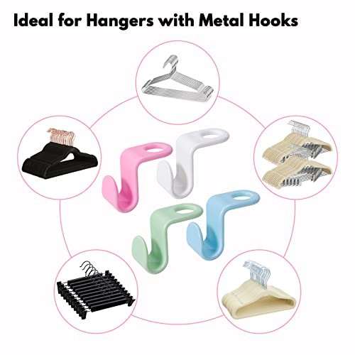 Jumperlay Clothes Hanger Hooks Connector For Outfit Pairing, Hanger Extender Hooks For Space Saving, Cascading Hanger Hooks For Organizing Small Closet, 100 Pack, Multicolor #TOP5