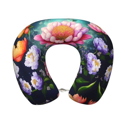Almohada de viaje con funda de poliéster negra miniatura 1