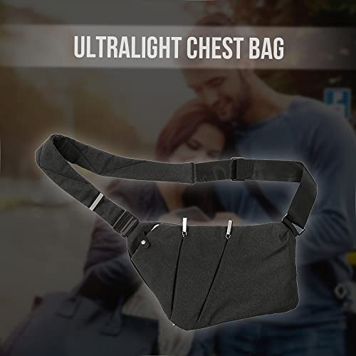 Mochila Lixada Sling para o peito, bolsa de ombro a tiracolo antirroubo para homens e mulheres (pret