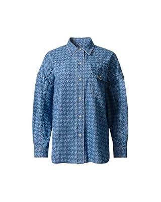 Perfect Moment, Denim Houndstooth Shirt, L