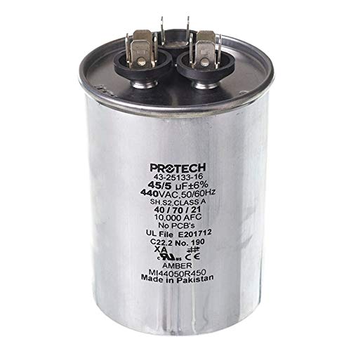 Ruud Air Conditioning 432513316 45/5MFD 440V Rnd Run Capacitor