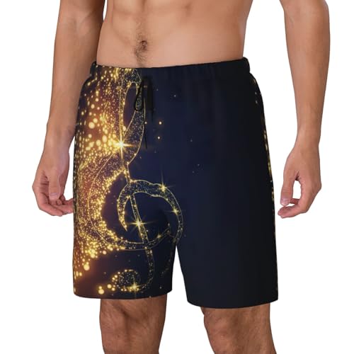Short de plage à double couche EdWal avec étoiles brillantes et note dorée - 2