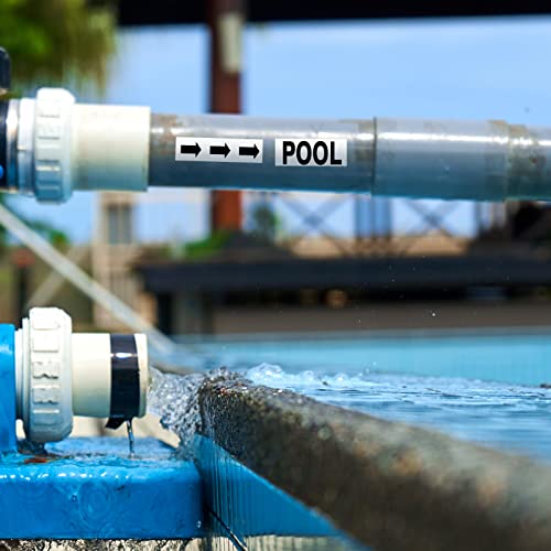 Jutom 2500 Pcs Pool Equipment Identification Labels Waterproof Sticker for Swimming Pool, Plumbing, and Piping, Easily Mark Different Equipment of Your System, 125 Adhesive Labels Each Sheet(White)