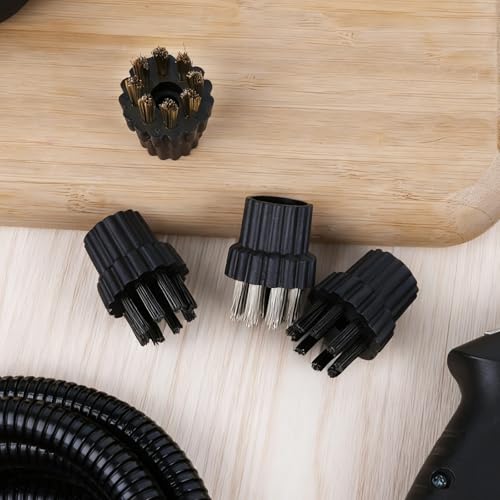 Image of 18PCS M8 Steam Cleaner Brush Head Steamer Replacement Attachments for Hard Surface, Brush Head Bulk Steam Cleaner Accessories Mop Parts Cleaning Brush Head, M8 Threaded Screw-on Brush