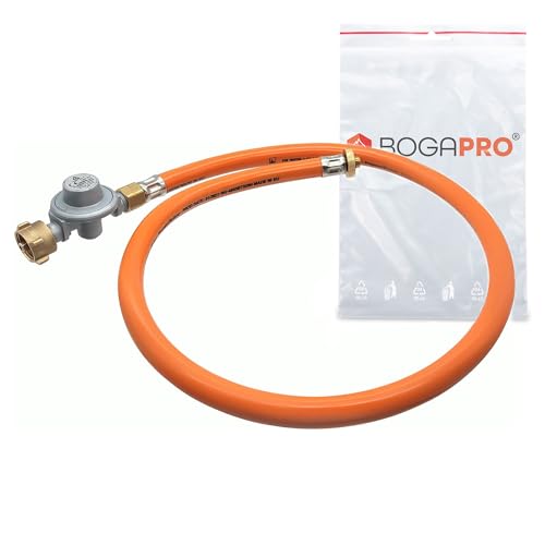 BOGAPRO Adapter-Schlauch mit Gasregler zum Nutzen Einer Gasflasche, inkl. Polybeutel