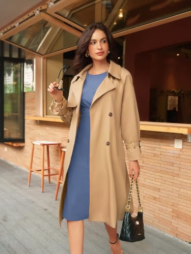 GRACE KARIN Womens Work Dresses 2026 Crew Neck Cap Sleeve Dress Business Casual Church Office Dress Gray Blue XXL — view 5