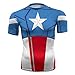 Towel Rings Capitaine Amérique T-Shirt De Compression De Super-héros pour Homme | Vêtement Sportif à Séchage Rapide pour Fitness, Gym, Course, Musculation | Matériel Anti Transpiration