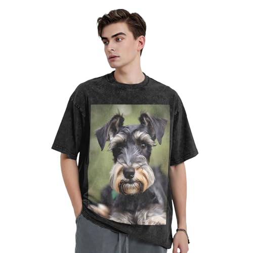 T-shirt schnauzer pour homme ample idéal pour un look d'été casual et rétro - 2