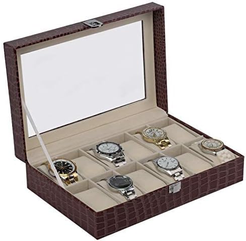LEICTORY2019 New 12 Grids Handmade Watch Box Caja Reloj Clock Box Time Box Watch Case saat kutusu Horloge Box for Watch Holding