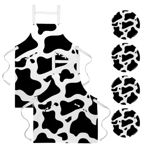 Tablier de serveuse style vache pour restaurant bistrot et cuisine créative