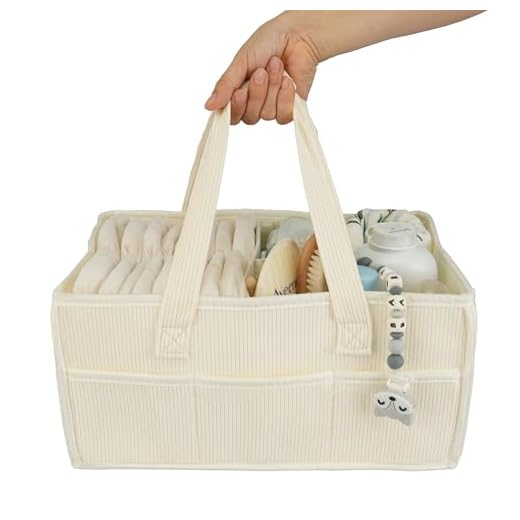 XUANGUO Baby Diaper Caddy Organizer Large Nursery Storage Bin and Car Organizer for Diapers and Baby Wipes Baby Basket for Baby Shower Gifts Newborn Essentials Baby Registry Must-Have Beige