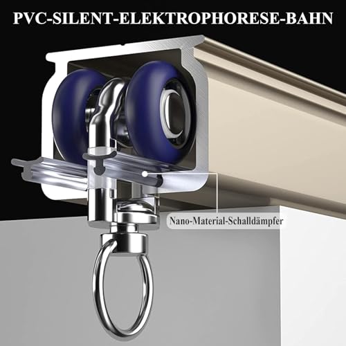 Sistema di binari da soffitto a doppia fila in alluminio resistente, montaggio a soffitto per pannelli oscuranti, guida divisoria da 5 m, ideale per curts e separazione di stanze con finitura