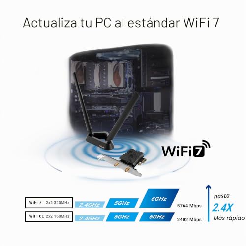 Módulo ASUS BE9400 con funcionamiento multi-enlace WiFi 7 y MU-MIMO para placas base Intel 2