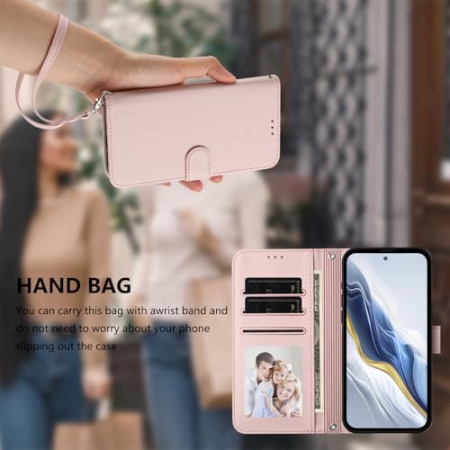 Étui rose iPhone 16 Pro format portefeuille pour le quotidien - 5