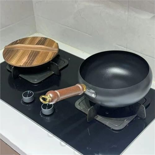 Sartén de hierro sin recubrimiento con mango de madera 24 cm miniatura 3