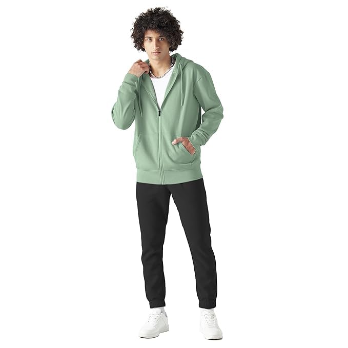 Image of FUNKY MONKEY Men's Full Zip Hoodie Sweatshirt | Soft Warm Fleece | Hooded Jacket | Loose Fit | Casual, Gym & Travel Winter Wear