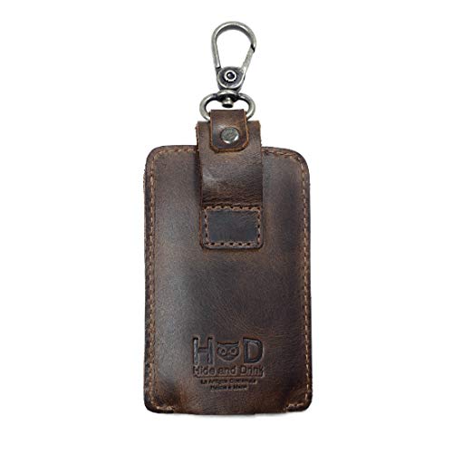 Hide & Drink, Rustic Durable Leather Hand Sanitizer Holder, Keychain, Strong Pouch Clip, Vintage Purse, Classic Backpack or Handbag Accessory, Handmade Includes 101 Year Warranty :: Bourbon Brown - Image 3