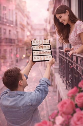 Image of 12 Pair Korean Designer Stud Earrings Box Set - Assorted Heart, Bow, Pearl & Floral Designs | Trendy Fashion Jewelry for Girls & Women