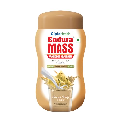 Image of Endura Mass Weight Gainer Powder 550 G Kulfi Flavour | Unique Blend Of 3 Sources Of Protein, Carbs, Vitamins & Essential Minerals | Ideal For Children Above 10 Years, Men, Women & Athletes